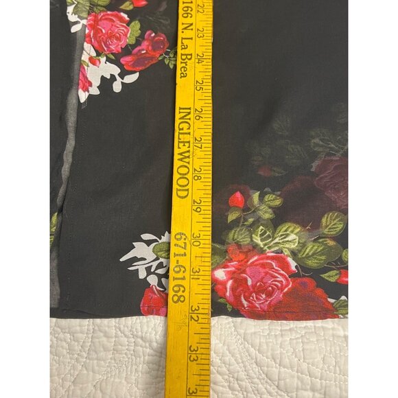 Floral Open Front Kimono Cardigan Black Sheer Cover-Up 2XL Lightweight Plus Size - Picture 12 of 13